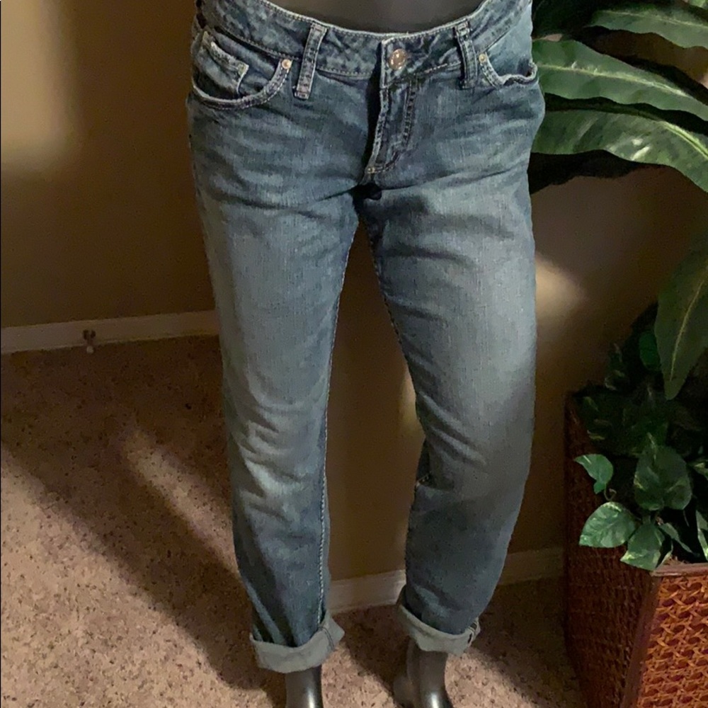 Silver cropped jeans